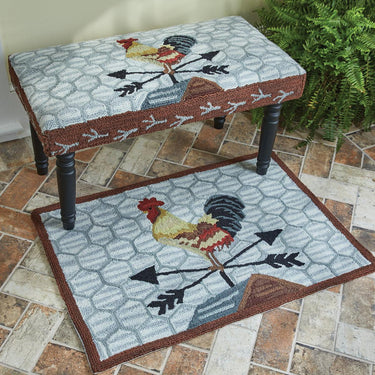 Break Of Day Rooster Hooked Bench - Park Designs - The Fox Decor